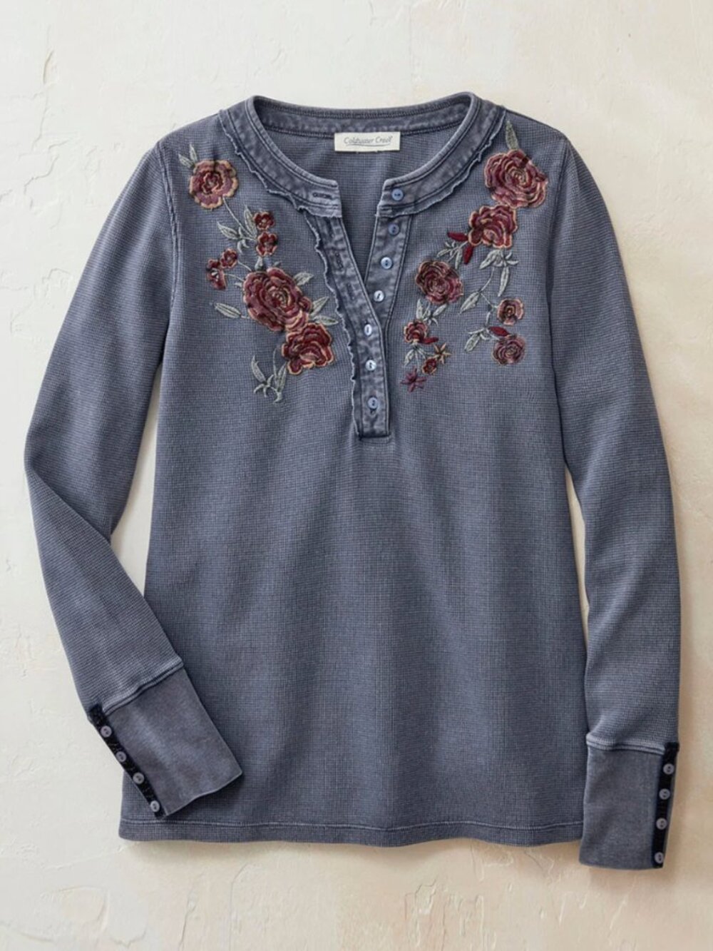 COLDWATER CREEK BELLAROSSA EMBROIDERED THERMAL - Picture 2 of 4